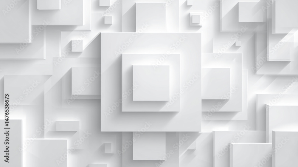 Aufkleber stylish arrangement of white hexagons, creating a three-dimensional effect, geometric hexagonal patt