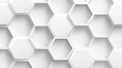 Fototapeta premium white hexagonal pattern. White hexagonal art. Futuristic abstract simple shapes background.