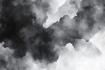 
Black white abstract watercolor. Dark gray art background for design. Spot, blot, daub. Grunge. Like a dramatic sky with rain clouds. Storm.

