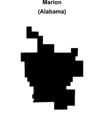 Fototapeta premium Marion (Alabama) blank outline map