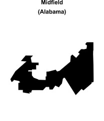 Midfield (Alabama) blank outline map
