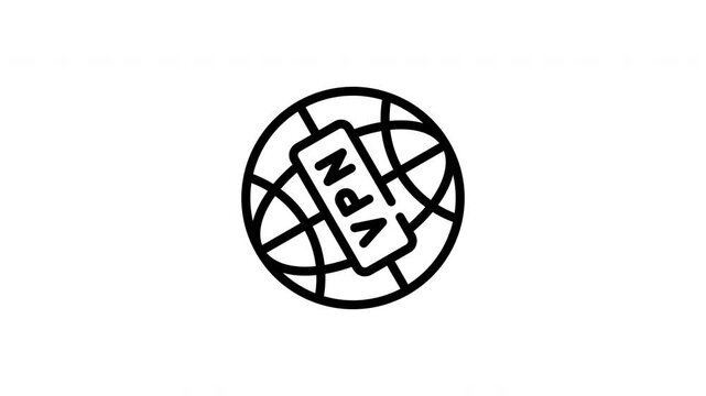 icon line motion graphic vpn connection