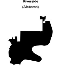 Riverside (Alabama) blank outline map