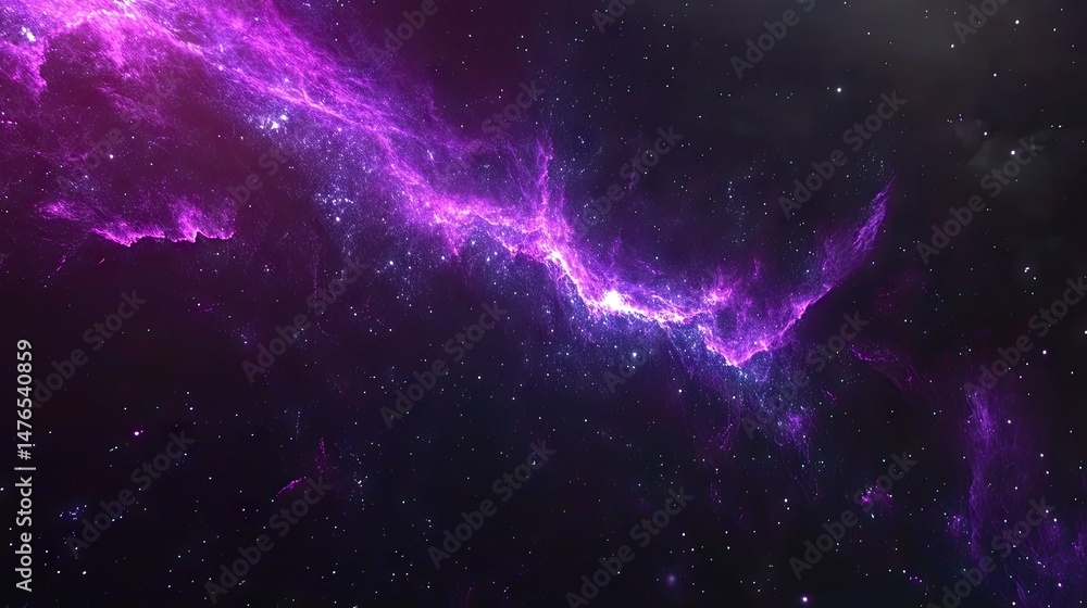Poster cosmic nebulae display vivid violet hues in deep space.