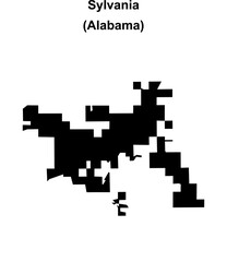 Fototapeta premium Sylvania (Alabama) blank outline map
