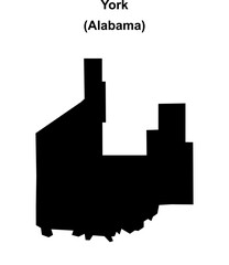 York (Alabama) blank outline map