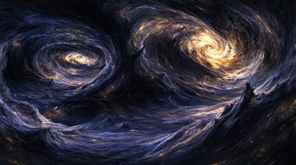 Naklejka premium Abstract swirling forms of dark and light hues.