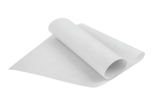 Blank White Paper Roll Partially Unrolled on Black Background