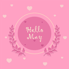 Hello May. Vector for greeting, Banner illustrationh