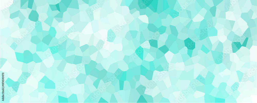Aufkleber light azure and white broken stained glass background with white lines voronoi diagram background. a