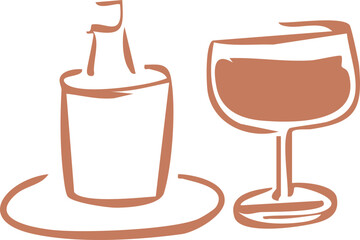 wine glass and bottle