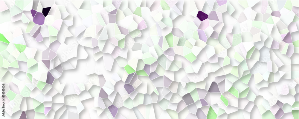 Aufkleber light blue ash broken quartz stained glass background with white lines, with light green 3d vector d