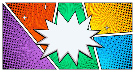 Colorful Comic Book Style Background with Abstract Panels