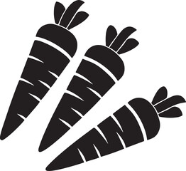 Carrot Black and White Vector Design