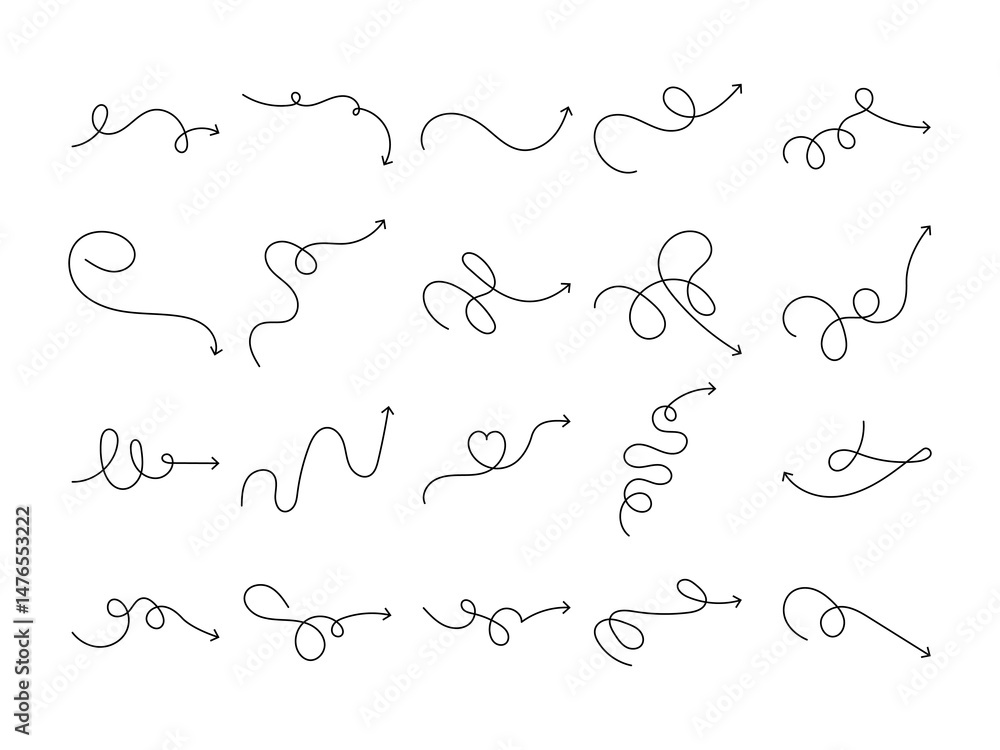 Poster Line Art Arrow Element Set