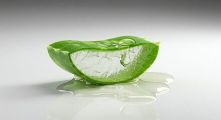 Obraz premium Aloe Vera Slice with Water Drop