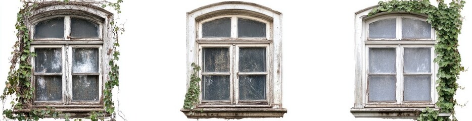 Fototapeta premium Aged Windows with Greenery