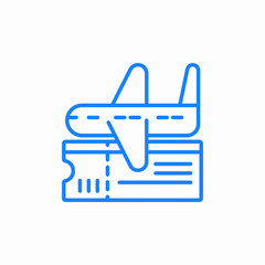 airplane above airline ticket icon sign vector