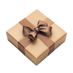 gift box with ribbon isolated on transparent background, clipping path, png