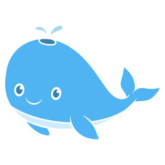 Obraz premium whale fish vector illustration