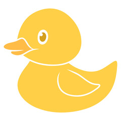 yellow baby duck cartoon vector illustration