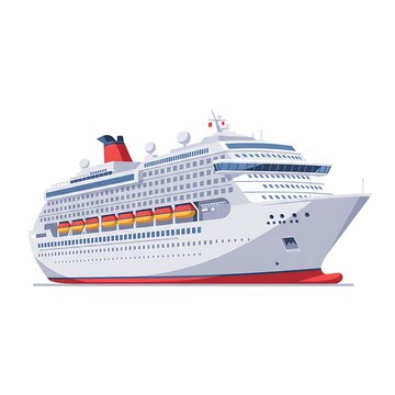 white cruise ship on the water clip art preview