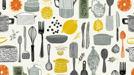 with kitchen utensils whit background 