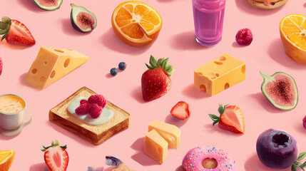 soft Freet and pink background 