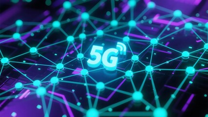Obraz premium 5G Web network background