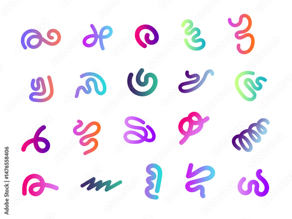 Poster Linear Abstract Fluid Shape Element
