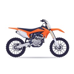 Fototapeta premium Orange dirt bike isolated on white background