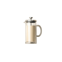 Obraz premium Glass French Press Coffee Maker with Creamy Coffee