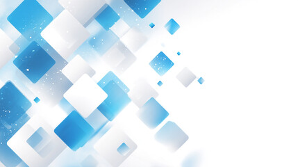 Obraz premium Abstract Geometric Design with Blue and White Squares, Abstract blue and white geometric background with overlapping squares. texture background
