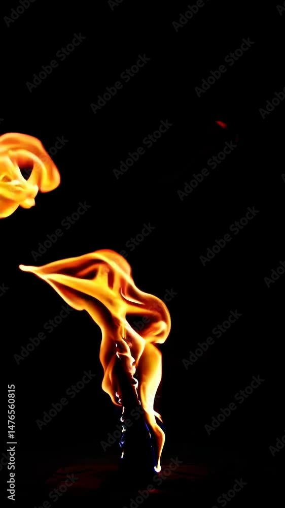 Poster dynamic flames dancing in dark background creating fiery patterns