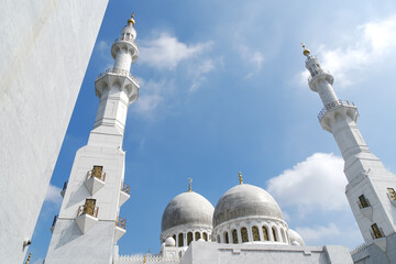 Beautiful architecture of the Sheikh Zayed Mosque, place of worship for muslim in Solo Indonesia