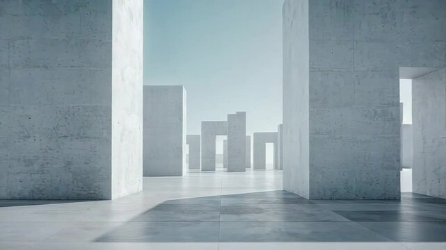 Modern concrete structure interior