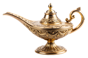 magic aladdin genie lamp isolated on white background PNG