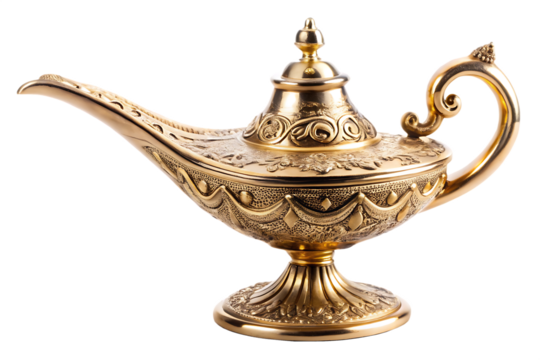 magic aladdin genie lamp isolated on white background PNG