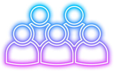 Neon Business People Icon Sign