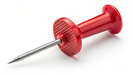 Red Push Pin Close-up Macro Shot, Metal Point, Plastic Head, Stationery Concept, Red, Pin Push Pin, Stationery