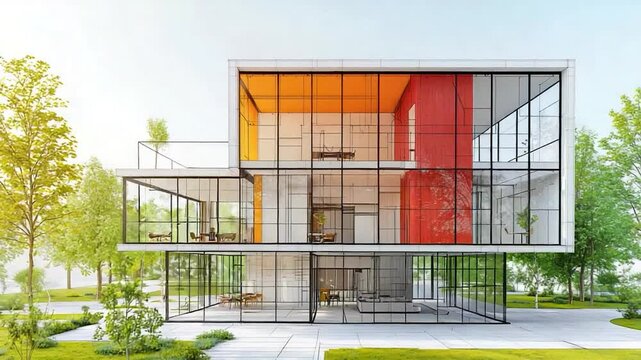 Modern multistory building exterior view