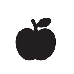 Simple black silhouette of an apple