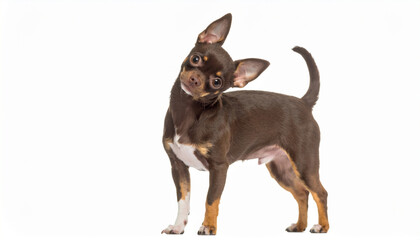 首をかしげるチワワ