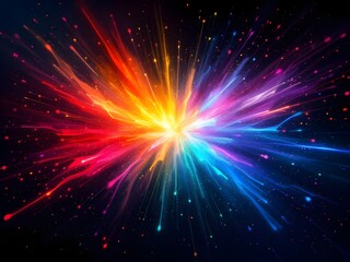 Naklejka premium Bright and colorful light leaks with bokeh on black background