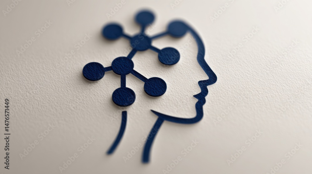 Poster conceptual representation of ai intuition loop icon depicting non-linear intelligence in a digital e