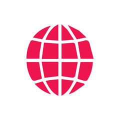 Red globe icon with segmented lines