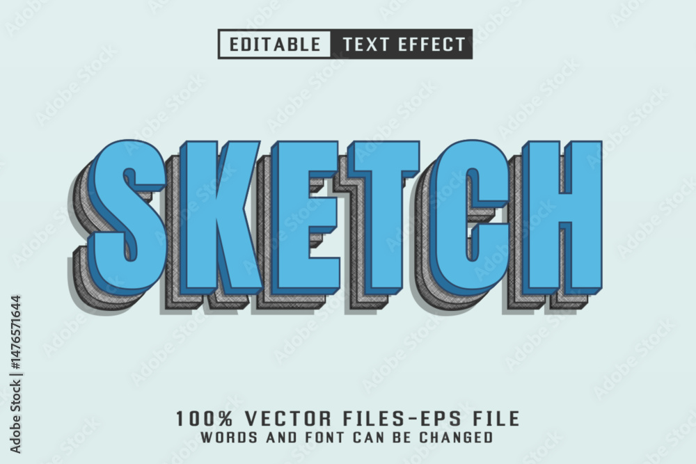 Poster sketch editable text effect