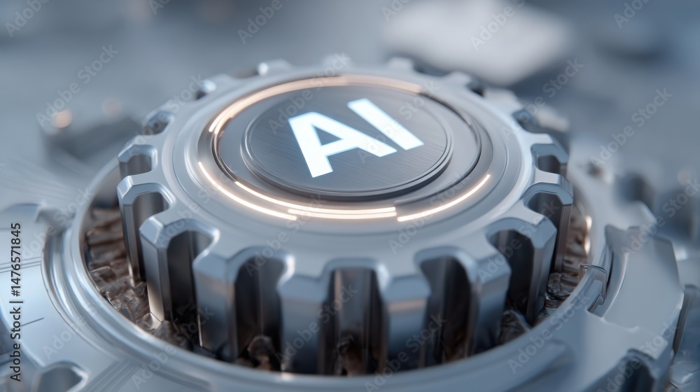Poster ai model trainer icon concept depicting learning cycle controller for enhanced machine learning and 
