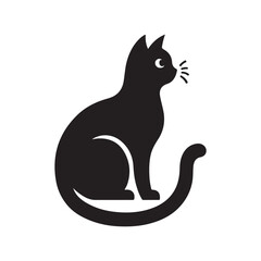 cat animals icon silhouette vector set design illustration