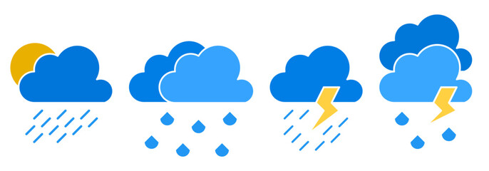 cloud rain icon sheet vector symbol of weather simple design illustration